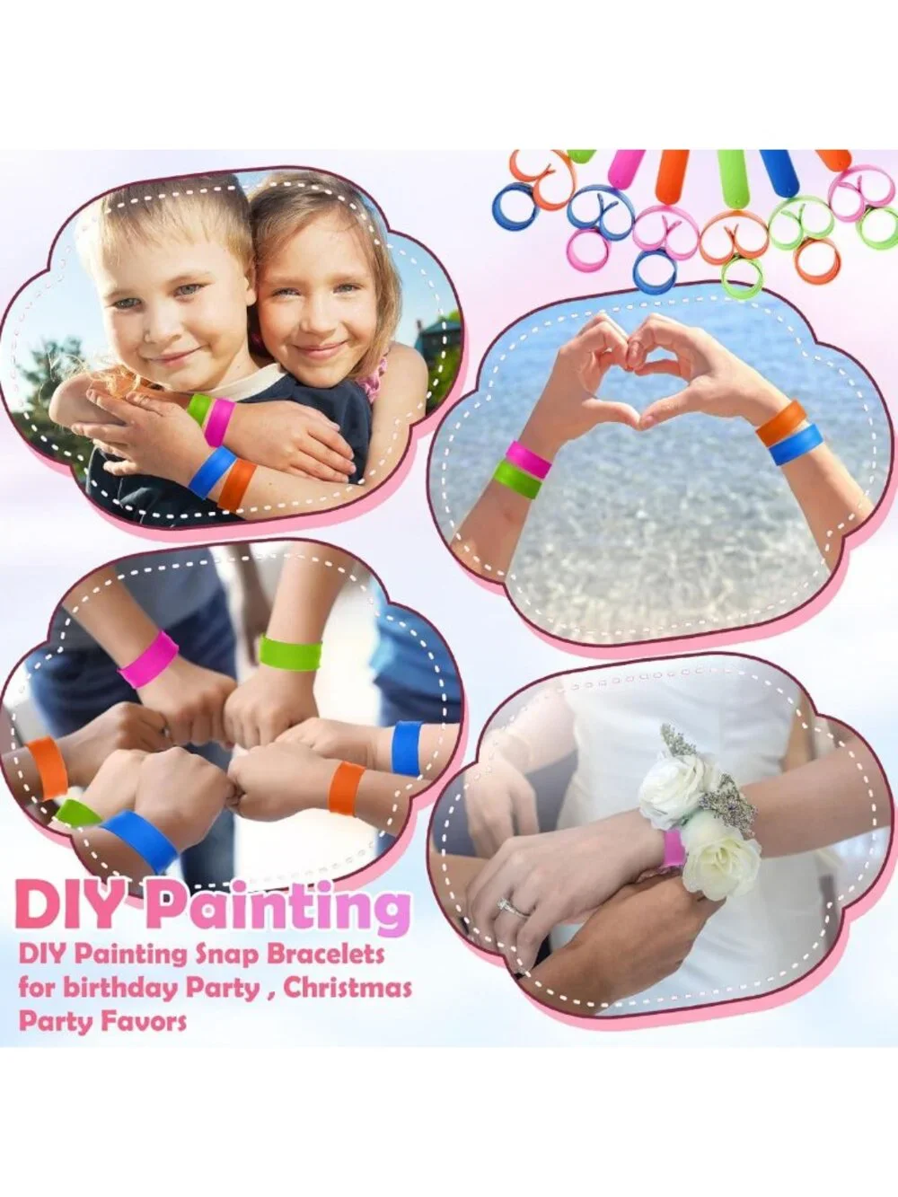 Colorful Silicone Slap Bracelets - 60 Pcs Fun Wristbands for Kids & Parties